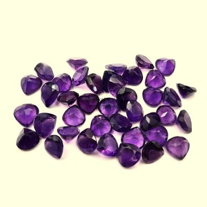 8mm violet améthyste coeur taillé à facettes pierres précieuses en vrac perles de pierre d'améthyste pour la fabrication de bijoux du fabricant indien en gros - Product Image 6