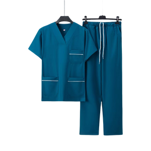 Custom Logo Scrub Pants with Pockets V-neck Scrub Top for Hospital Medical <b>Doctor</b> Uniform Scrubs Canvas Fabric for Men Women <b>Set</b> - Product Image 1