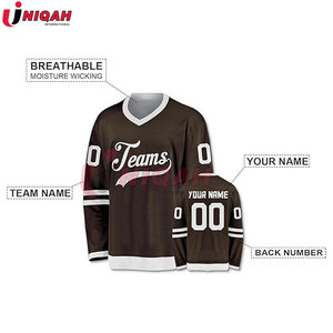 เสื้อฮอกกี้น้ำแข็งสไตล์ฮิปฮอปแบบกำหนดเอง บริการ OEM โลโก้สั่งทำ ผ้าคอตตอน-โพลีเอสเตอร์ ชื่อทีมสั่งทำ แขนยาว สำหรับทุกเพศ - Product Image 5