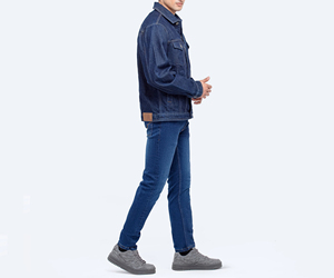 Veste en jean pour homme de haute qualité, sans col, tissu confortable, design tricoté imprimé sur toute la surface, imperméable, hiver - Product Image 2