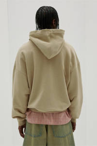 Venta al por mayor personalizado de alta calidad de color beige 100% algodón polar Streetwear Drop Shoulder Oversized Heavyweight Men Pullover Hoodies - Product Image 4