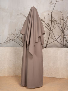 Ensemble Abaya personnalisé EID Dubaï 100% Polyester CYK Crickle Tissu Prière Femmes Robe Hijab Abaya Ensemble Femmes Musulmanes Robe - Product Image 6