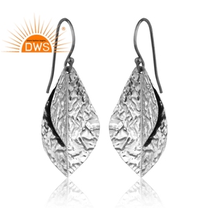 Best Quality Oxidized Sterling <b>Silver</b> Leaf Design <b>Dangle</b> <b>Earring</b> Custom Jewelry For Women Gift For Her - Product Image 2
