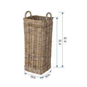 Tall <b>square</b> Rattan <b>basket</b> Handmade Storage <b>Basket</b> Wholesale eco-friendly Made in Viet Nam - Product Image 4