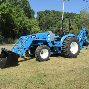 LS Versatile Tracteur de tondeuse à gazon autoportée avec chargeur frontal et pelleteuse 28V avec bac à herbe pour usage résidentiel Machine d'occasion - Product Image 1