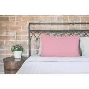 Taie d'oreiller de luxe rose pour hôtel 50x70cm en Polycoton, douce et respirante, forme rectangulaire, technique tissée, unie 20x28" - Product Image 3