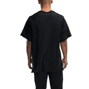 T-shirts Ringer de football imprimés personnalisés pour hommes, coupe ajustée, style streetwear, avec épaules tombantes et design carré, 100 % coton, séchage rapide 2026 - Product Image 4