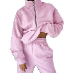 Conjunto de Shorts de Forro Polar Transpirable con Media Cremallera para Mujer, Diseño Personalizado, 100% Algodón, Corte Regular, Invierno 2026 - Product Image 4