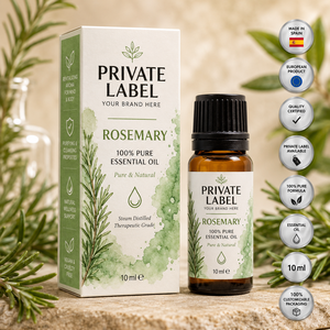 Huile Essentielle de Romarin 100% Pure 10ml Marque Privée OEM |   Huile Essentielle Naturelle pour Soins de la Peau et des Cheveux |   Espagne UE - Product Image 1