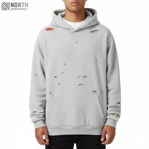 Best Arrival Solid Plain Color Men Distressed <b>Thermal</b> <b>Hoodie</b> Street Wear Best Design Good Quality Distressed <b>Hoodie</b> For Men - Product Image 1