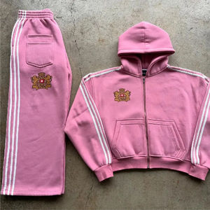 Sweats à capuche et pantalons empilés pour hommes avec logo personnalisé de fabricants OEM en vente - Product Image 4