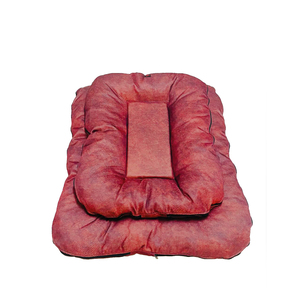 Natura 100% Ensemble de lits jumeaux pour animaux de compagnie fabriqués à la main Lits chauds pour chiens et chats Bourgogne Tissu en peluche solide en fibre lavable et durable - Product Image 1