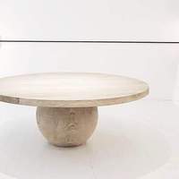 Tables Modernes en Bois Massif Finition Antique Base Sphérique Plusieurs Finitions Écologiques Durables Ensemble Salon Entrée Appartement Lune Étoile
