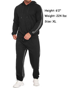 Chándal de dos piezas con capucha de alta calidad para hombre, diseño de logotipo personalizable, entrenamiento cómodo/Fitness, Invierno sólido de talla grande - Product Image 2