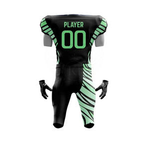 Uniforme de fútbol americano de poliéster con estampado personalizado de alta calidad para hombres, manga corta, equipo, jugador, nombre, números, conjuntos deportivos, estilo - Product Image 3