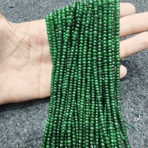 Natural Emerald Beaded <b>Necklace</b> 4mm Faceted Emerald Beads <b>Necklace</b> Green Emerald Beads <b>Necklace</b> Sterling silver clasp <b>Necklace</b> - Product Image 2