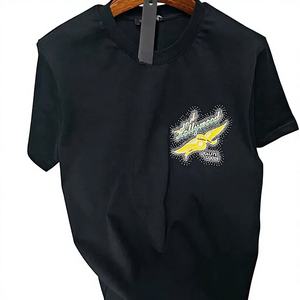 T-shirt Homme Grande Taille en Soie/Coton à Motif Animalier 300 Grammes Anti-Boulochage Manches Courtes Col Rond Décontracté Respirant Écologique OEM ODM - Product Image 1