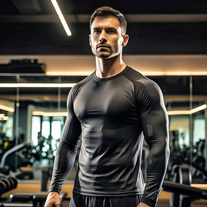 Bodybuilder Séchage Rapide Compression T-Shirts Hommes Entraînement À Manches Longues Vêtements De Sport Tee Top Hommes Compression Tee Shirt - Product Image 3