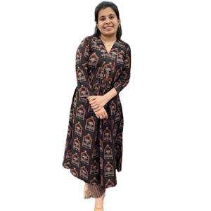 Vestido largo con cuello de pico para mujer, elegante vestido largo con estampado Floral, estilo plisado de verano para fiesta, proveedor mayorista a granel - Product Image 1