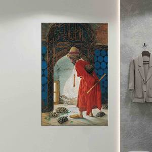 Toile imprimée : Art mural turc « Entraîneur de tortues » d'Osman Hamdi Bey, TOILE ENVELOPPÉE - Product Image 1