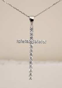 Colgante de Cruz de Jesús de Plata de Ley 925 Sólida de Alta Calidad, Hecho a Mano, 22x13mm, con Circonita Cúbica, Joyería de Fiesta para Mujer, Bañado en Rodio - Product Image 2