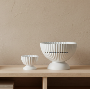 ฐานชามสแตนเลสพรีเมียม ดีไซน์ลายร่อง ตกแต่งบ้านสไตล์โมเดิร์นมินิมอล เป็นมิตรต่อสิ่งแวดล้อม เหมาะสำหรับนักออกแบบตกแต่งภายใน สวยหรู - Product Image 2