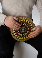 Walter Colorful Small Cajon Hand Drum Travel Percussion Instrument Snare Resonance Mahogany Head First-ever Wearable Drum