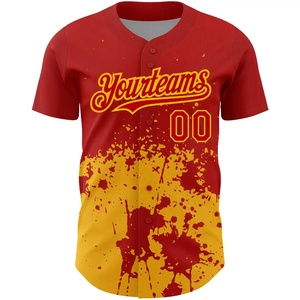 Personalizado de alta calidad de los hombres de secado rápido sublimación Camo impresión completa botón abajo béisbol Jersey moda ocio béisbol Jersey - Product Image 4