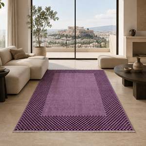 <b>Rug</b> Weavers RW3047403 Quadrant Plum Geometric Washable <b>Rug</b> Dropshipping Wholesale Washable Chenille 10 Sizes - Product Image 6