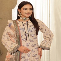 Vente en gros de Salwar Kameez pour femmes, 3 pièces, en coton brodé, de marque originale, style indien-pakistanaise, AF Fashion, lavable
