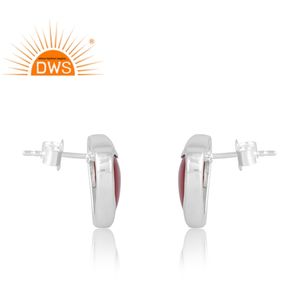Dernière vente 925 argent Sterling naturel rouge Onyx pierre précieuse boucle d'oreille bijoux personnalisés pour les femmes cadeau pour elle - Product Image 4