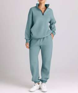 Survêtements décontractés d'hiver à capuche coupe-vent à la mode pour femmes Logo personnalisé respirant à la mode imprimé 100% coton - Product Image 2