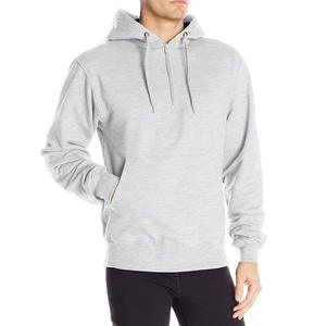 Sweat à capuche zippé 1/4 en molleton 100 % coton de haute qualité, couleur gris, pour hommes - Product Image 1