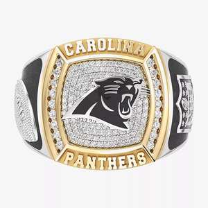 Anillo de Aleación del Campeonato de los Carolina Panthers, Totalmente Personalizado, Moda Masculina, Dos Tonos, Personalizado, Escuela Secundaria, Universidad, Clase, Moissanita - Product Image 1