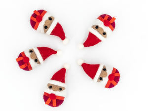 10cm Handmade <b>Felt</b> Mini Santa Head with Ribbon <b>Ornament</b> <b>Christmas</b> Tree Hanging Toy and Xmas Tree Toy Santa Head <b>Ornament</b> - Product Image 5