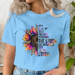 Vente en gros de chemises élégantes personnalisées pour femmes, nouvelles chemises respirantes à manches courtes, t-shirts imprimés en 3D de qualité supérieure - Product Image 1