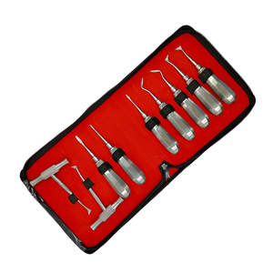 Ensemble spécial d'ascenseur de racine 10 pièces ensembles d'ascenseur de racine d'extraction de dent chirurgicale dentaire d'acier inoxydable - Product Image 4