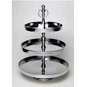 Soporte de pastel de metal pulido mate de 3 niveles con gancho colgante para fiestas de cocina - Product Image 4