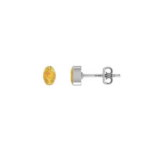 925 Sterling Silver <b>Citrine</b> Natural Pear Oval Shape Butterfly Lock Stud <b>Earrings</b> Trendy Bezel Setting 3 Pack Anniversary Party - Product Image 1
