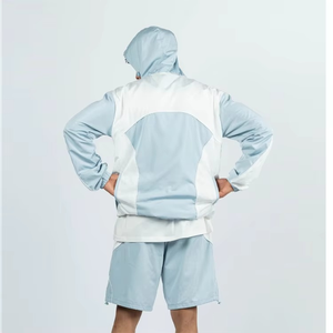 Conjunto personalizado de Chaqueta corta y Jogger de dos piezas 2025 para hombre, chándal con cremallera, chándal cortavientos de poliéster y algodón 100% - Product Image 4