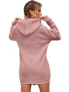 Europa y América Otoño Invierno Nuevo estilo Elegante tejido Color sólido Sudadera con capucha 100% Algodón Logotipo frontal - Product Image 2