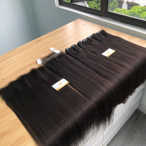 Venta al por mayor de cabello humano vietnamita alineado con cutícula completa, recto, crudo, extensión a granel, cabello Remy, procesamiento químico de alta calidad, ninguno - Product Image 1