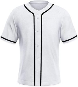 Jersey de equipo de béisbol de manga corta para hombre con botón liso hacia abajo Jersey liso Jersey de béisbol - Product Image 1