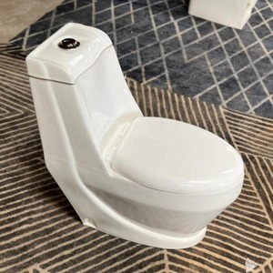 Carré Full Back Touch Mur Sans Monture One Piece Water Closet Toilette en Céramique Cyclone Rinçage pour Salle de Bains Indienne Villa Utilisation Extérieure - Product Image 2