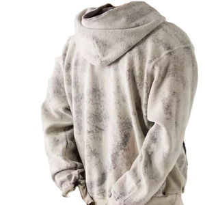 100% coton Tech polaire pull lavage à l'acide sweats à capuche sweat kangourou poche Hip Hop à manches longues cravate teinture hommes sweats à capuche chandails - Product Image 2