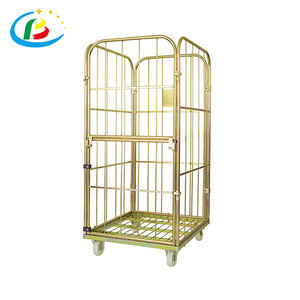 फैक्टरी थोक फोल्डेबल रोलिंग स्टोरेज कंटेनर ट्रॉली चार पहिया धातु लॉन्ड्री पिंजरे कस्टम ओएम समर्थन - Product Image 6