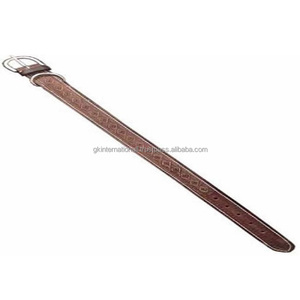 Collar de cuero marrón para perro, accesorio elegante y cómodo con diseño tallado a mano, acolchado suave en relieve con hardware de acero inoxidable - Product Image 6