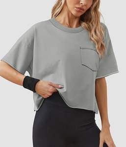 Logo personnalisé T-shirts courts à manches raglan pour femmes - Product Image 3