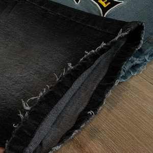 Overol de Mezclilla de Cintura Media para Hombre, 100% Algodón, Transpirable, de Secado Rápido, Ecológico, Ropa de Calle de Verano, Pantalones Cortos de Mezclilla Lavados, Cristal - Product Image 6