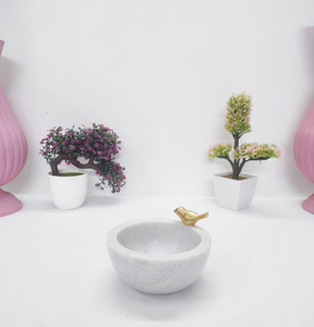 Bol de Offre Spéciale décoratif en marbre au design traditionnel de luxe personnalisé en gros Bol à fruits en marbre blanc et bol de présentation en marbre - Product Image 5